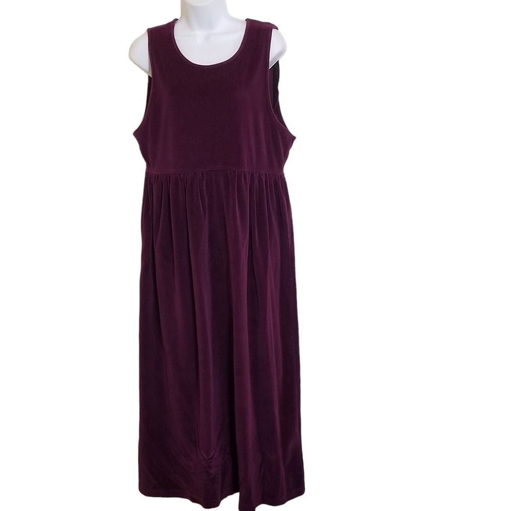 Womens Dress Size S Jumper Velvet Velour Purple Midi Cottage Core Vintage Preppy